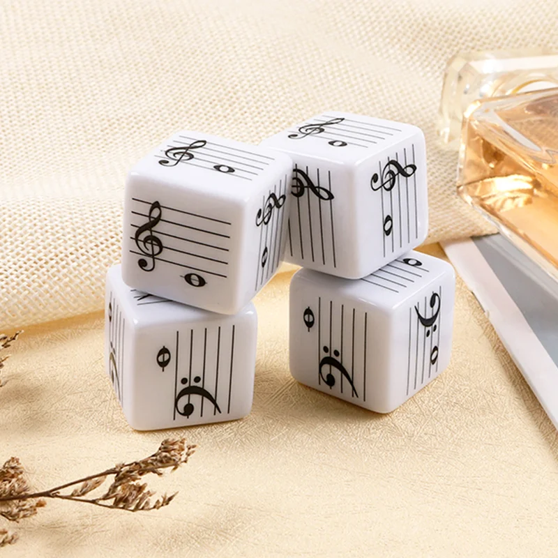 4Pcs Music Staff Dice Twelve-Tone Scale Music Interval Theory Learning for Composition Improvisation Music Education Teaching