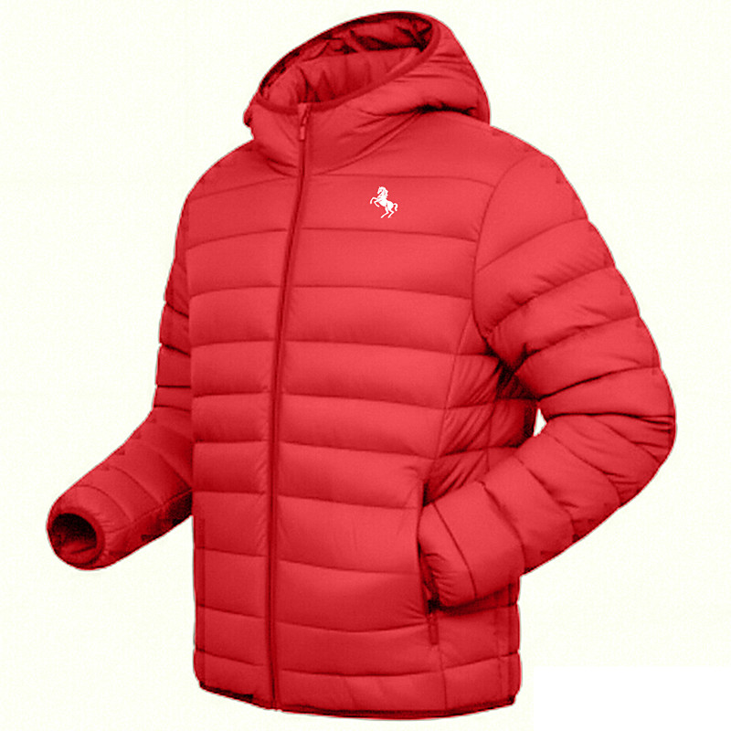 Men's Graphic Horse Winter Coat Down Jacket Puffer Jacket Thermal Warm Rain Waterproof Lightweight Casual Outdoor Daily Padded Quilted Hooded Jacket Fall Winter Long Sleeve Black Red Army Green