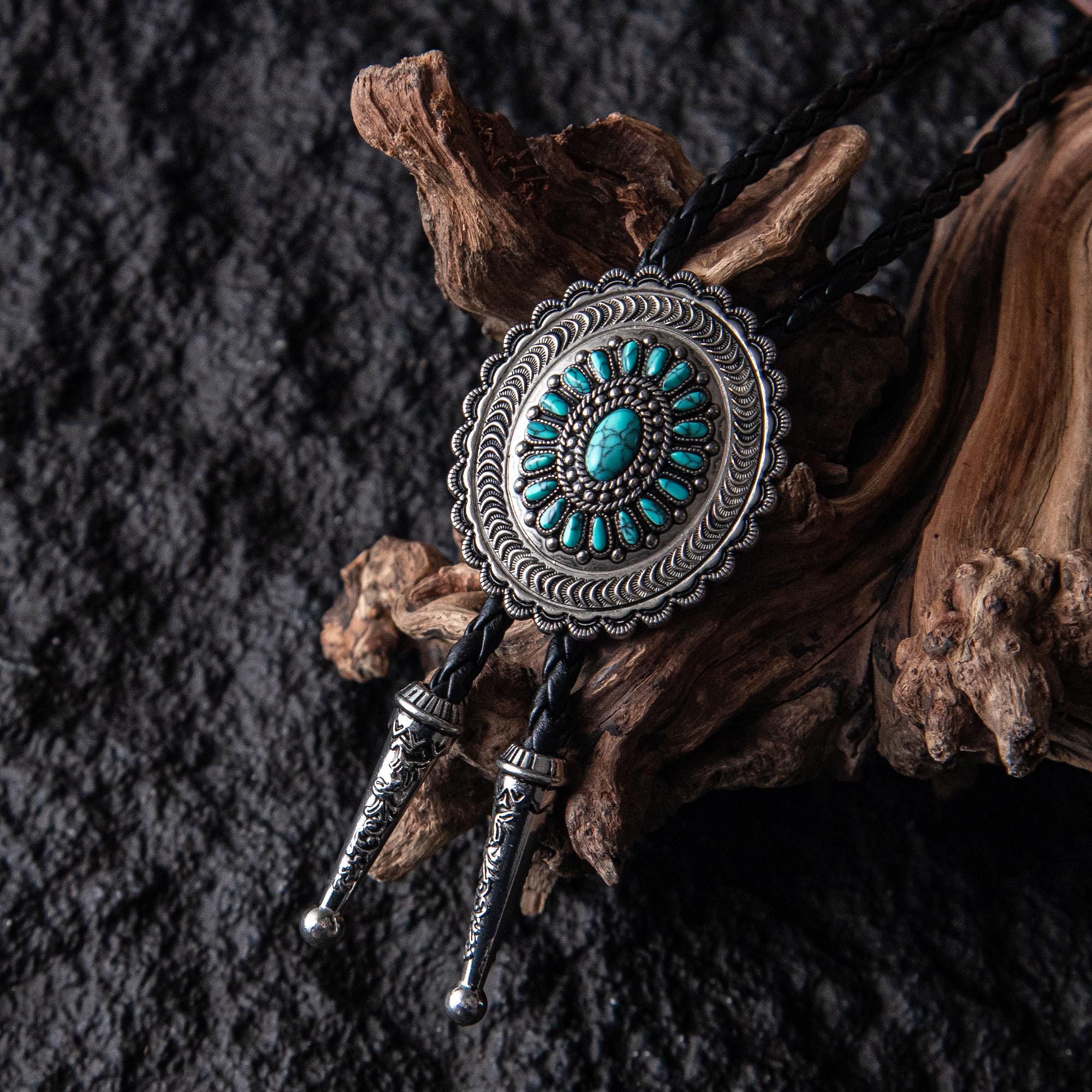 Cravatta Bolo, cravatta Bolo da matrimonio, cravatta Bolo da cowboy, cravatta Bolo classica in pietra, cravatta Bolo di ispirazione vintage, perfetta