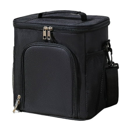 Lunch Box & Lunch Bag Large Foldable Insulated Lunch Bag for Men & Women Leakproof Thermal Design Lunchbox Cooler Bag for Work Picnic Beach Camping Traveling-Black