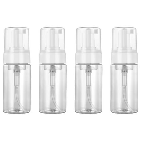 ELAYARD 4Pcs Transparent Refillable Pump Bottles Dispenser Containers for Travel Storage and Shower Use