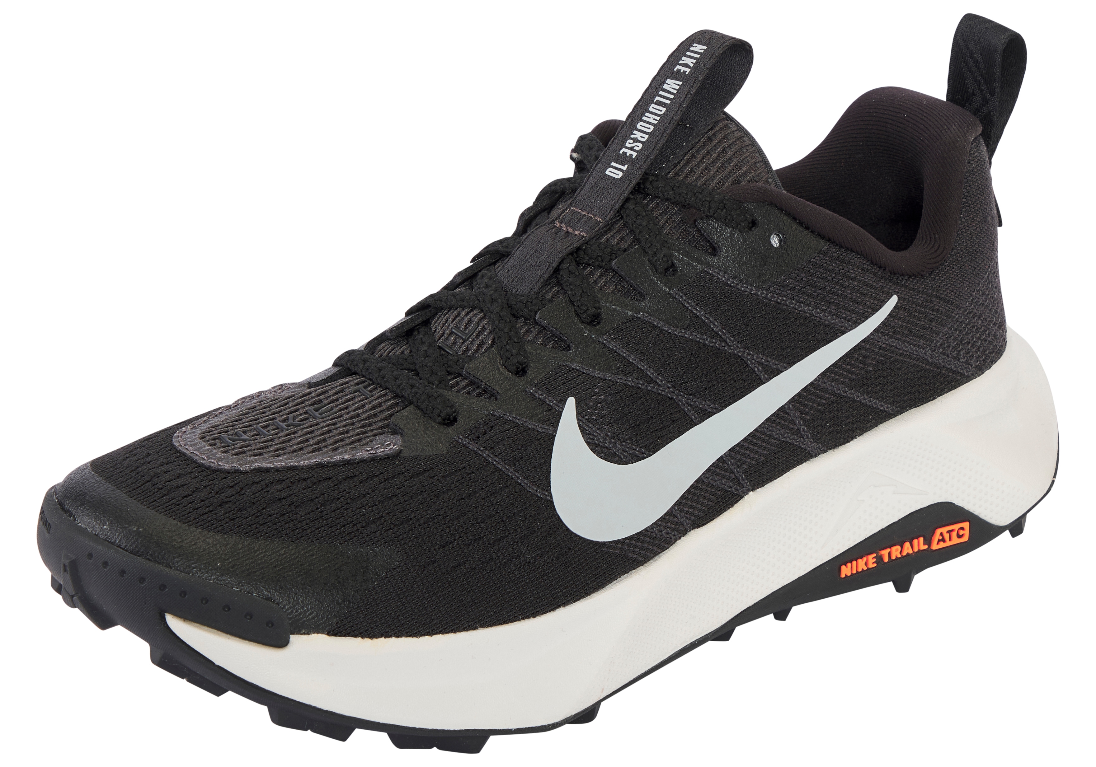 Laufschuh NIKE "W REACTX WILDHORSE 10", Damen, Gr. 42,5, schwarz, wolf grau, anthrazit, platinum tint, Synthetik, Textil, Schuhe Laufschuh