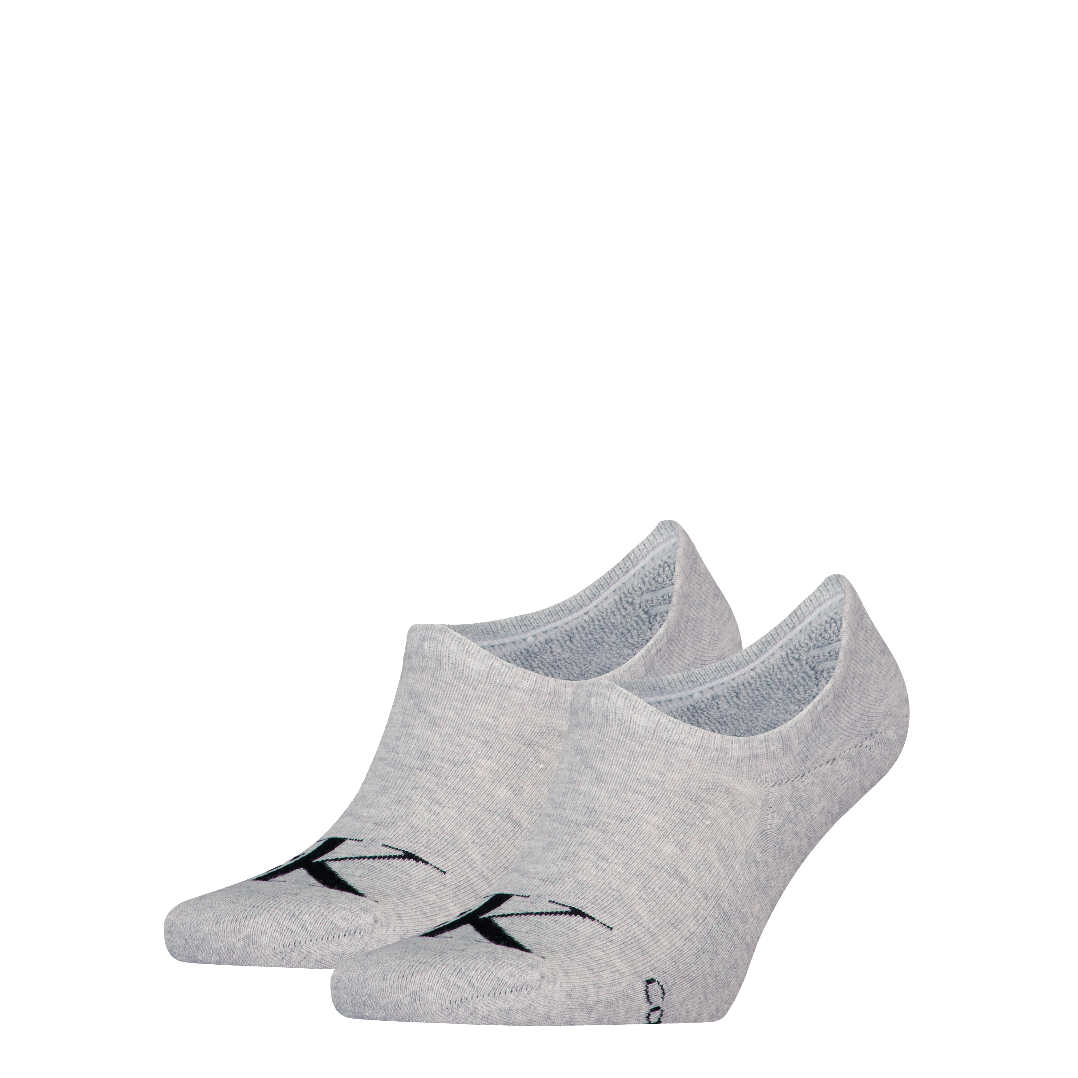 Füßlinge CALVIN KLEIN JEANS "CKJ MEN FOOTIE HIGH CUT MONOGRAM", Herren, Gr. 43-46, grau (light grau melange), Baumwollmischung, normal, Socken, hoch geschnittene Silhouette, Cotton-Mix