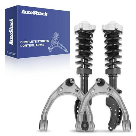 AutoShack Front Complete Strut & Coil Spring Front Upper Control Arms and Ball Joint with Brushings | Replacement for 2008-2010 Porsche Cayenne 2003-2006 Porsche Cayenne | 4-PC