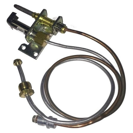 Propane Gas Log Thermocouple Assembly 18 Inch - LP Gas Safety Tube Replacement - Vented Fireplace & Log Sets - Outdoor Fire Pit Parts - 18 Lead Length