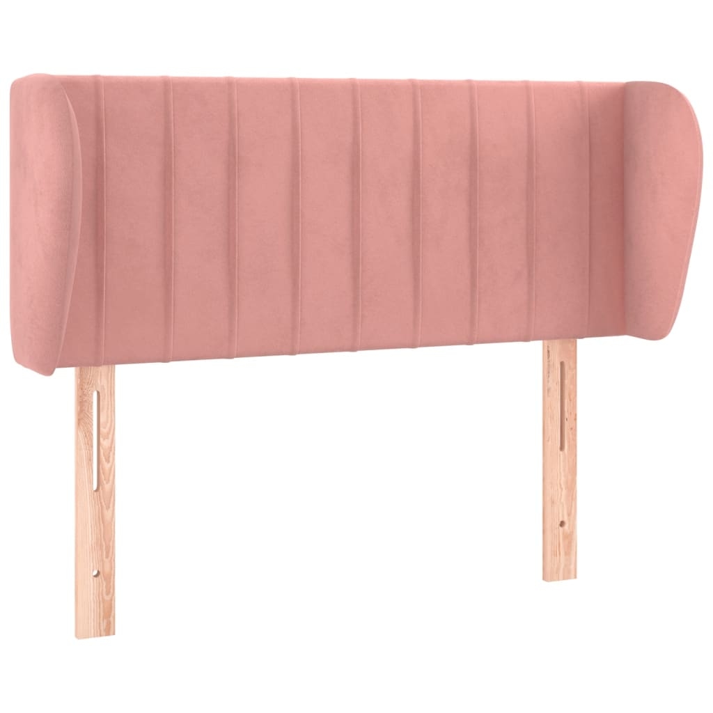 vidaXL Kopfteil mit Ohren Rosa 103x23x78/88 cm Samt Image
