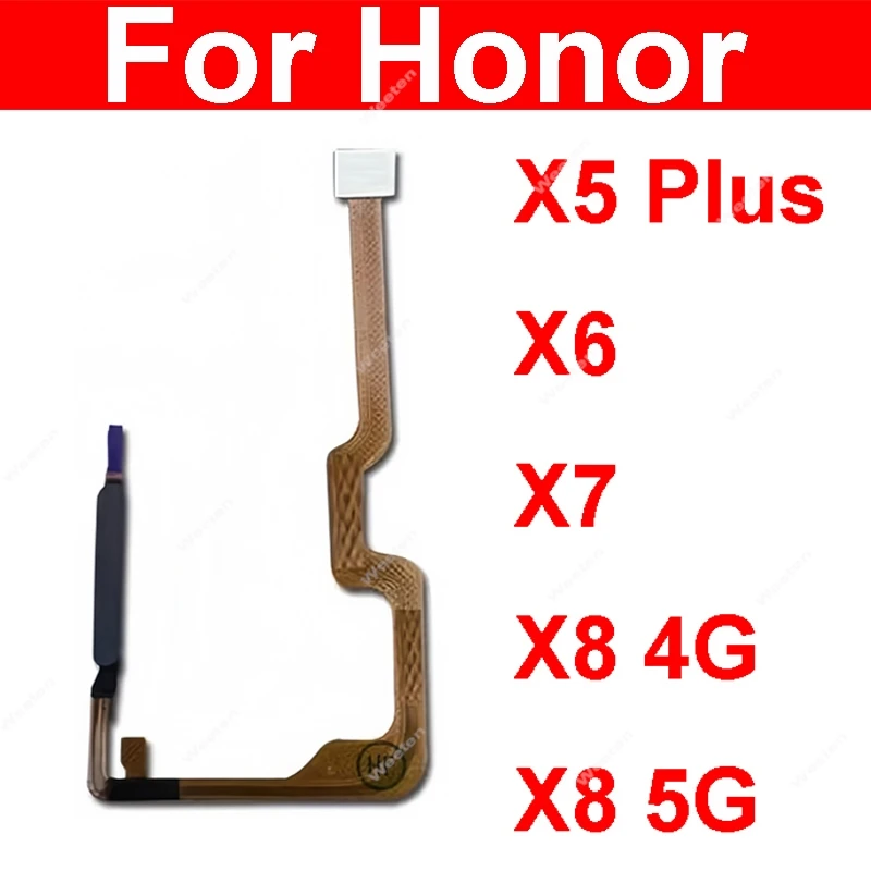 Capteur d'empreintes digitales, câble flexible avec bouton d'alimentation, pour Huawei Honor X5 Plus X6 X7 X8 4G 5G, clé de retour du Menu, capteur d'identification tactile
