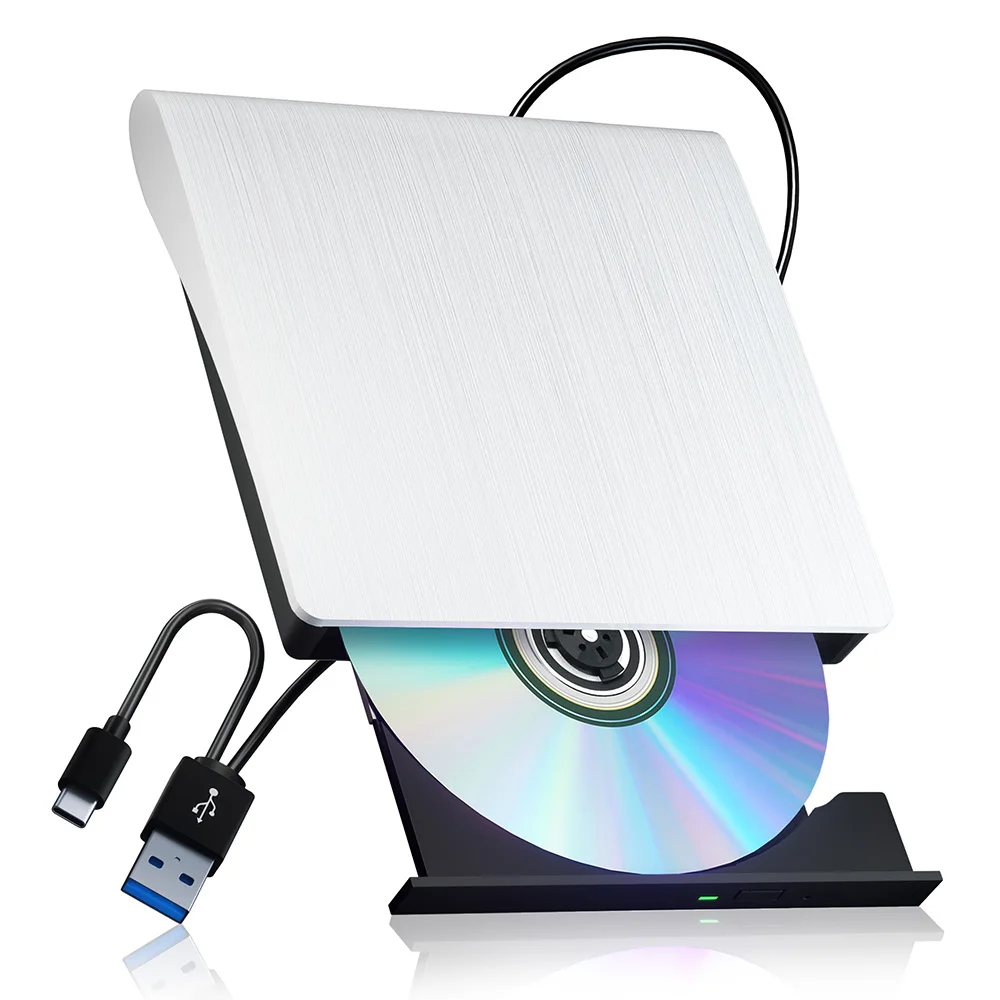 USB 3.0 Externer CD-DVD-/RW-Laufwerk, tragbarer DVD-Brenner, Leser, optische Laufwerke für Laptop, PC, Windows 11, 10, Linux OS, Mac Image