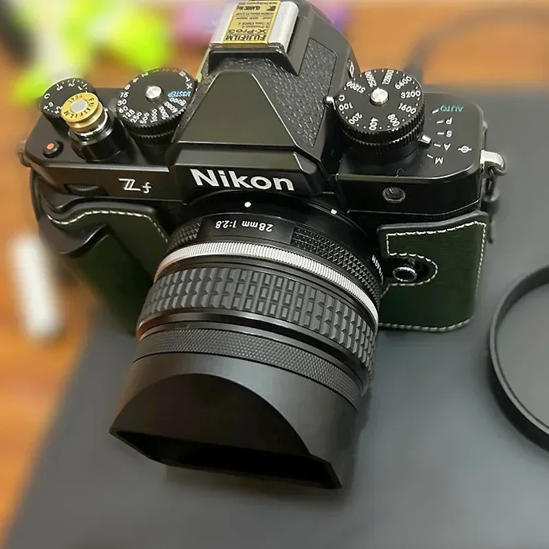 Quadratische Metallblende mit Adapterring und Metallkappe für Nikon Z 28mm F2.8 / Z28mm F2.8 SE Z7II Z6II Z5 ZFC ZF Z50 Z7 Z6 Z9 Z8 Image