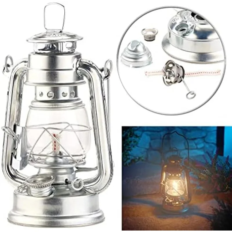 Vintage Öllampe aus Eisen und Glas (250 ml) – rauchfrei, 10 Stunden Verbrennung, antike Heimdekoration für drinnen und draußen