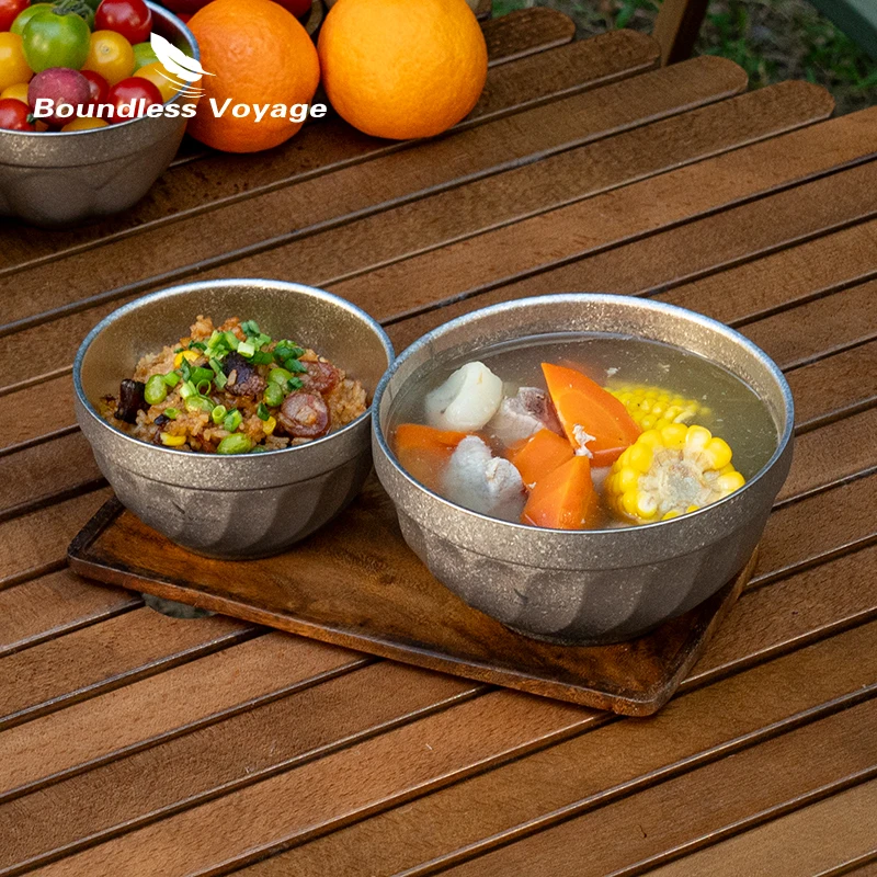 Boundless Voyage 500 ml / 800 ml Titan doppelwandige Schüssel Reis Suppe Servierschüssel Ultraleicht Outdoor Camping Reise Geschirr Image