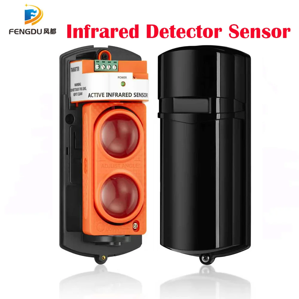 Infrarot-Strahldetektor, aktive Erkennung, digitaler Impuls-Infrarot-Strahlsensor, 150 m, wasserdichter IR-Alarm für den Außenbereich Image