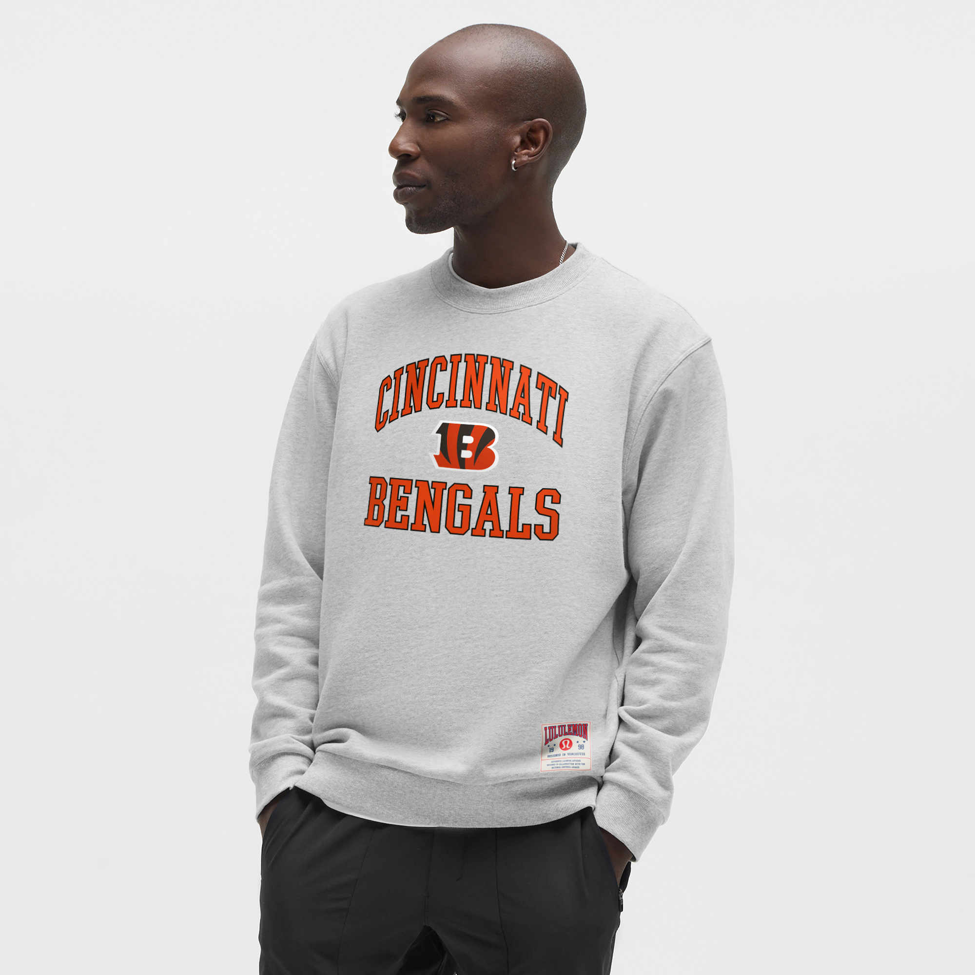 lululemon Heathered Silver Drop Cincinnati Bengals Steady State Sweatshirt für Herren Image