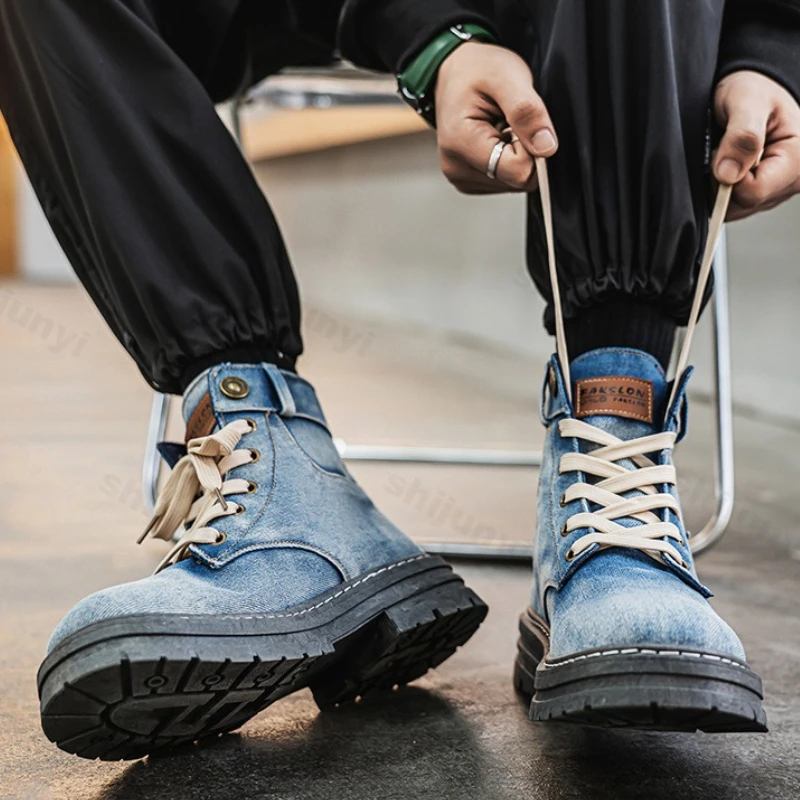 Große Herrenschuhe Herbst Winter 2025, neue bequeme Höhenerhöhung, Chelsea-Stiefel, modische, über Kreuz gebundene Luxus-Cowboystiefel