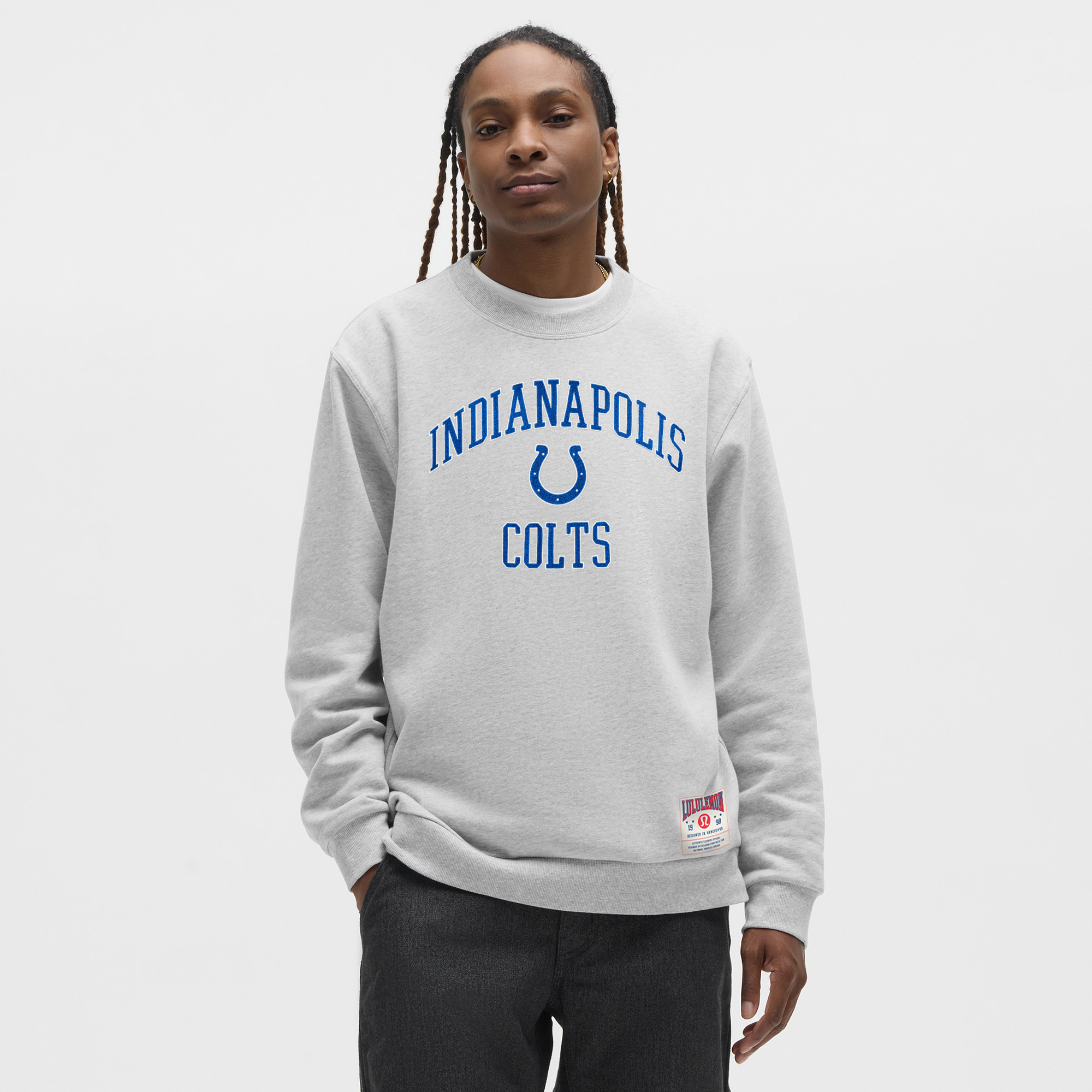 lululemon Heathered Silver Drop Indianapolis Colts Steady State Sweatshirt für Herren Image
