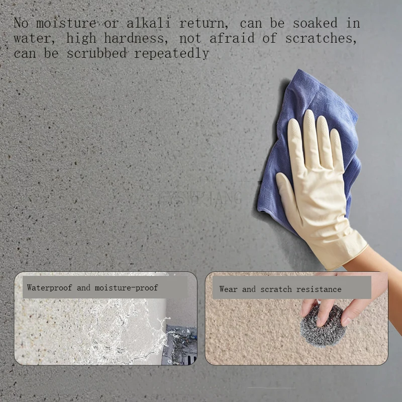 1 kg Mara-farbiger Stein, integrierte wasserfeste Kunstfarbe von Wand zu Boden, Außenwandfarbe für die Renovierung von Innen- und Außenwänden mit Kristalldiamant-Farbstruktur