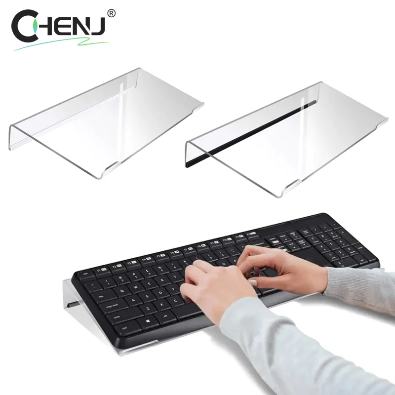 Acryl Computer Tastatur Ständer 78-Tasten Tastatur Riser Lift Tablett Rutschfeste Transparente Desktop Tastatur Halter Büro Liefert Image