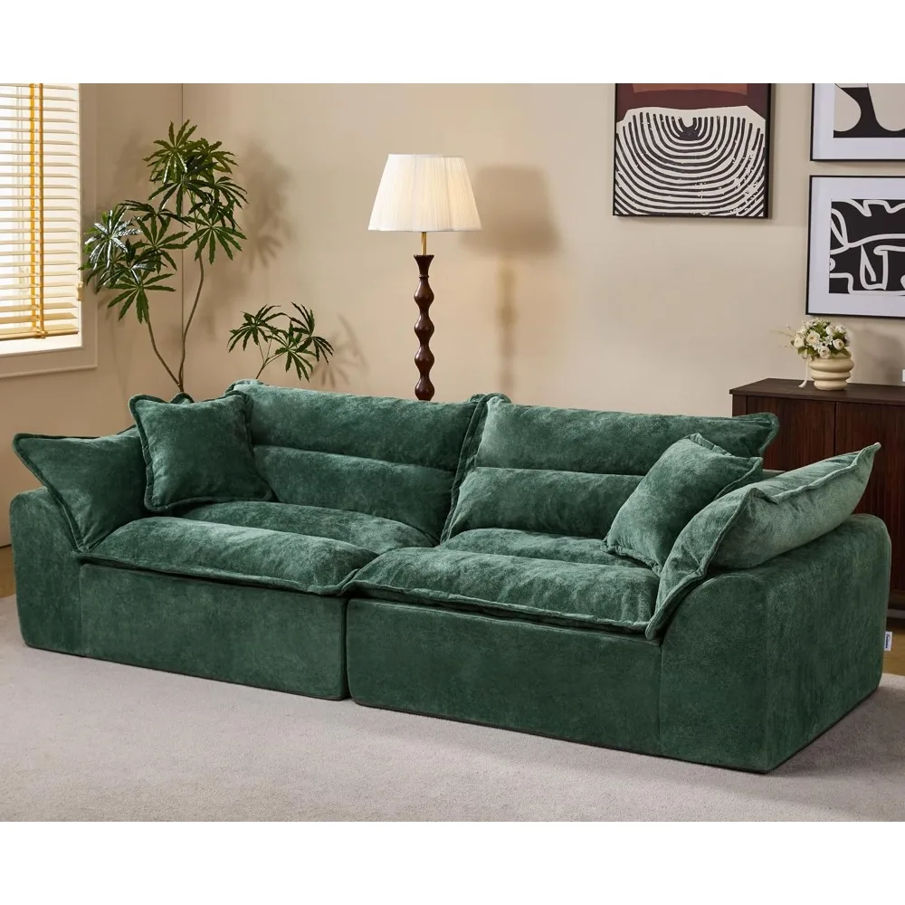 104" Sectional Sofa Couches 3 Seater Modular Sofa, Boneless Couch, Cloud Couch with Removable Cushion, Modular Sectional Couches
