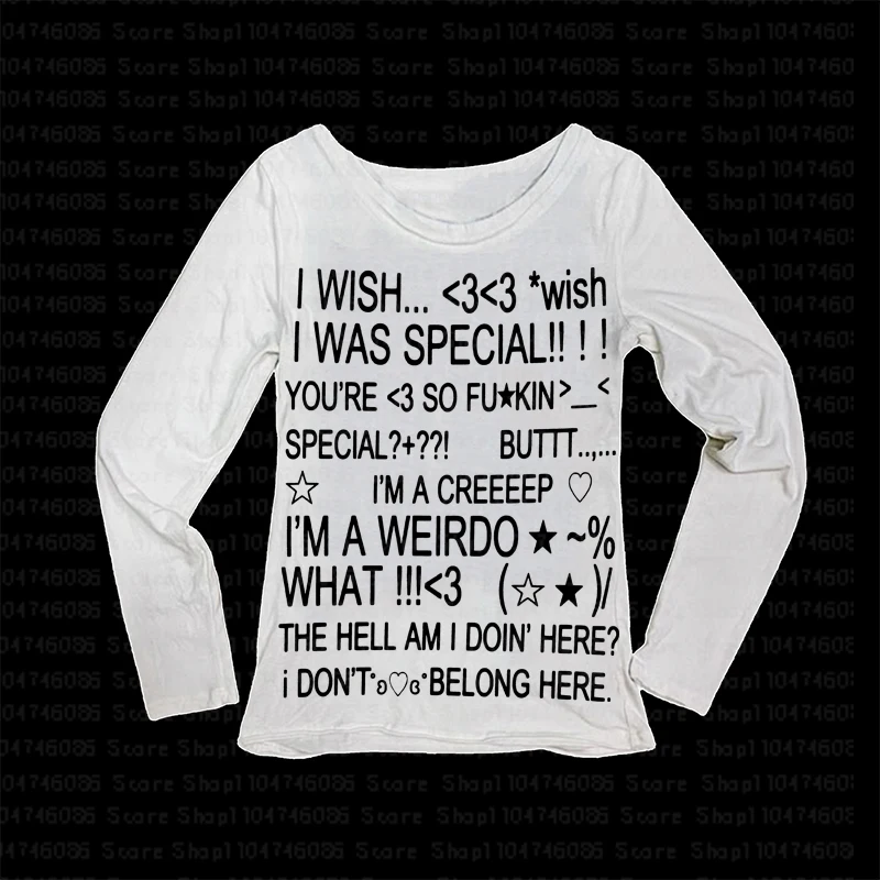 Vintage Clothing Female Graphic Tees Y2k Letter printing Woman Clothes for Women Goth Trashy Y2k 2000s Tops Clothes Emo Gothic