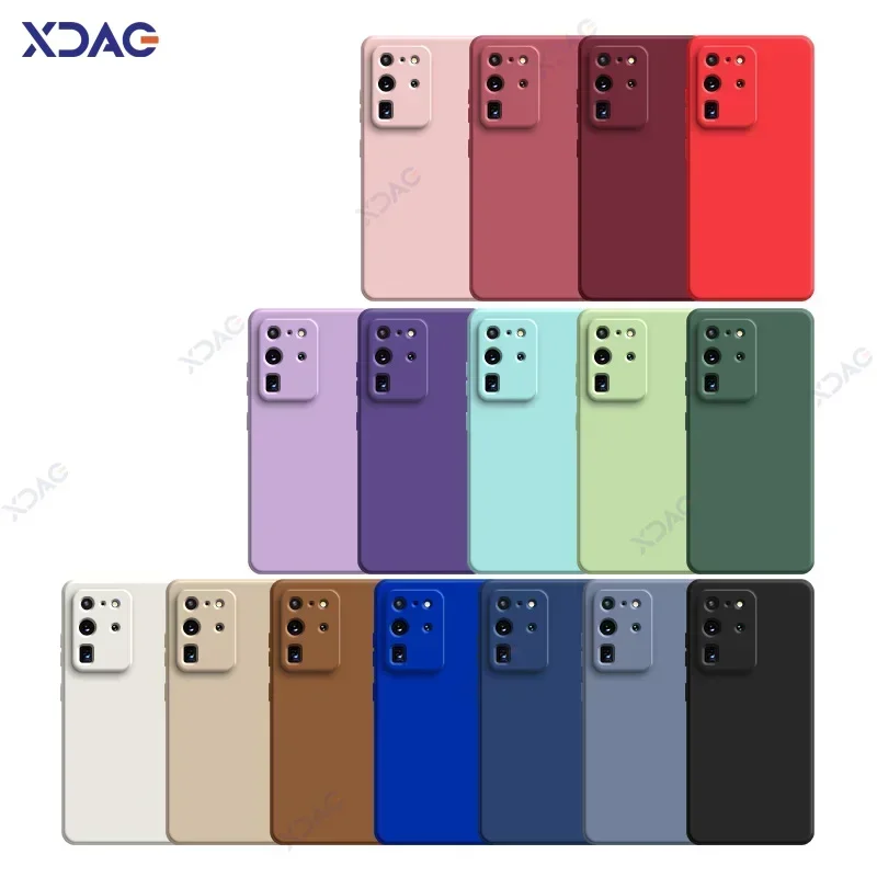 Original Mobile Phone Cover for Samsung Galaxy S20 FE Plus Ultra SamsungS20Ultra S20Plus 5G Soft Square Liquid Silicone Case Bag