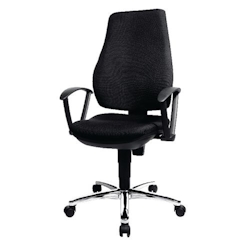 TOPSTAR Power Star Profi Bürostuhl Permanentkontakt Stoff Feste Armlehne Höhenverstellbarer Sitz Schwarz 110 kg 460 x 1.040 mm Image