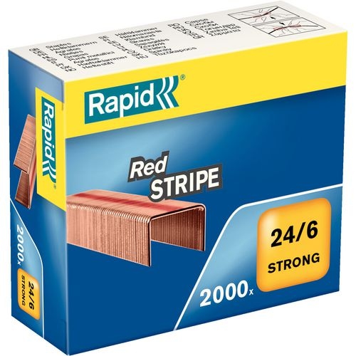 Rapid Strong Red Stripe Heftklammern 24/6 11700245 Kupfer, Stahl Kupfer 2000 Heftklammern Image
