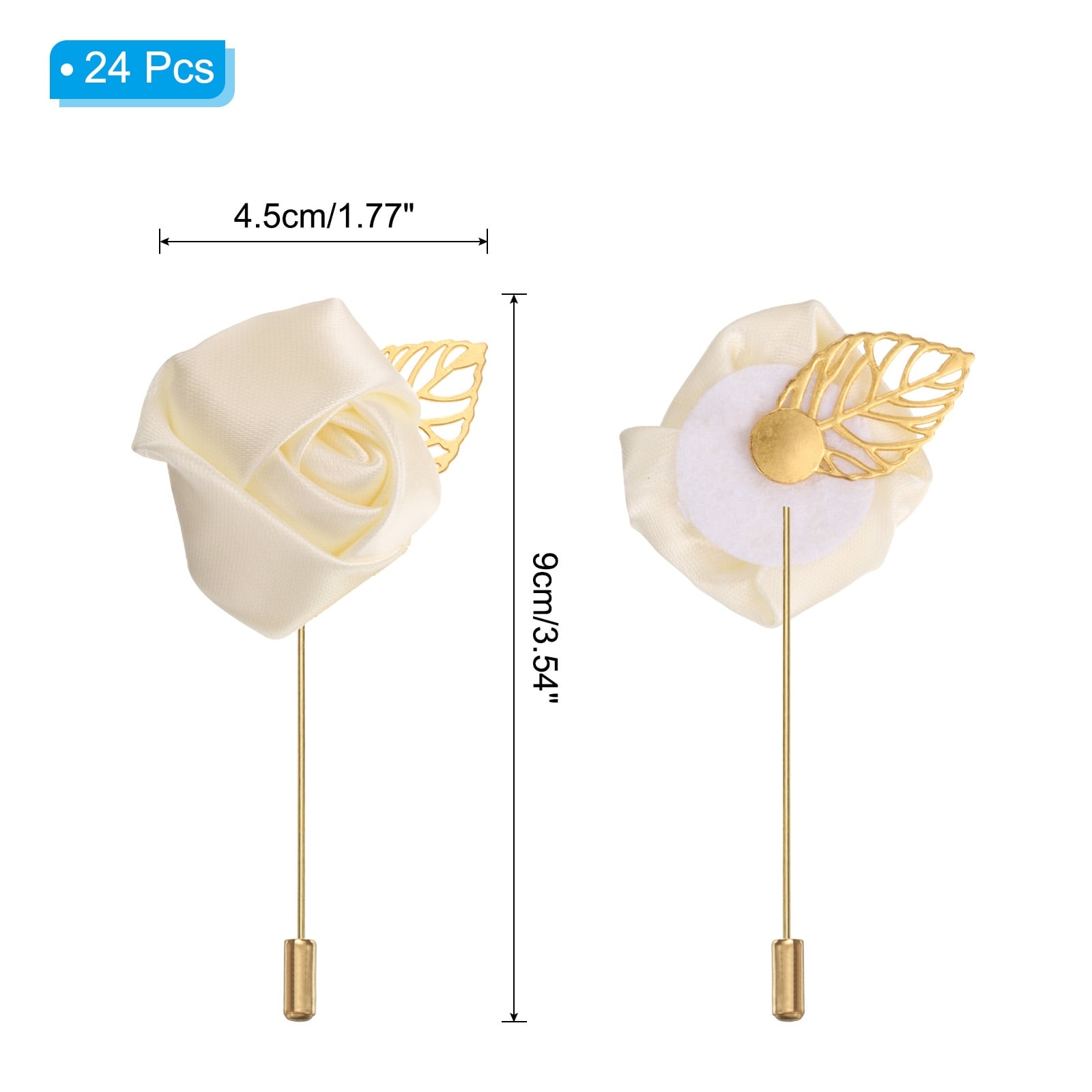 Rose Boutonnieres, Groom Wedding Boutonnieres Pocket Handmade Flower Lapel Pin Boutonnieres for Men Wedding Ceremony Party Prom