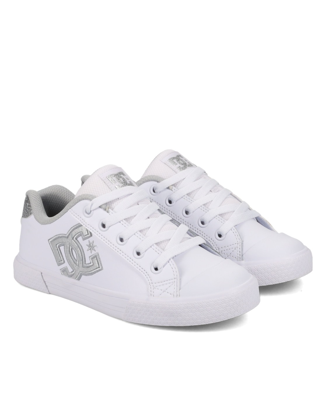 Sneaker DC SHOES "Chelsea", Damen, Gr. 5,5(36,5), weiß (weiß, grau), Obermaterial: Textil / Futter: Textil / Außensohle: Gummi, Schuhe Sneaker