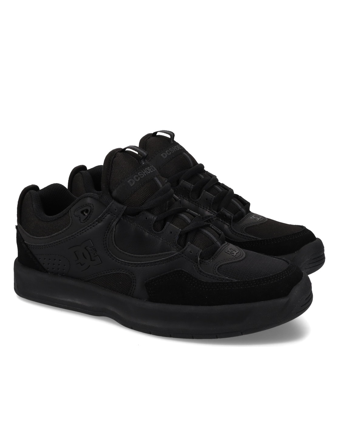 Skateschuh DC SHOES "Kalynx Zero", Herren, Gr. 9(42), schwarz (schwarz, schwarz, schwarz), Obermaterial: Leder (Kuh) / Futter: Textil / Außensohle: Gummi, Schuhe