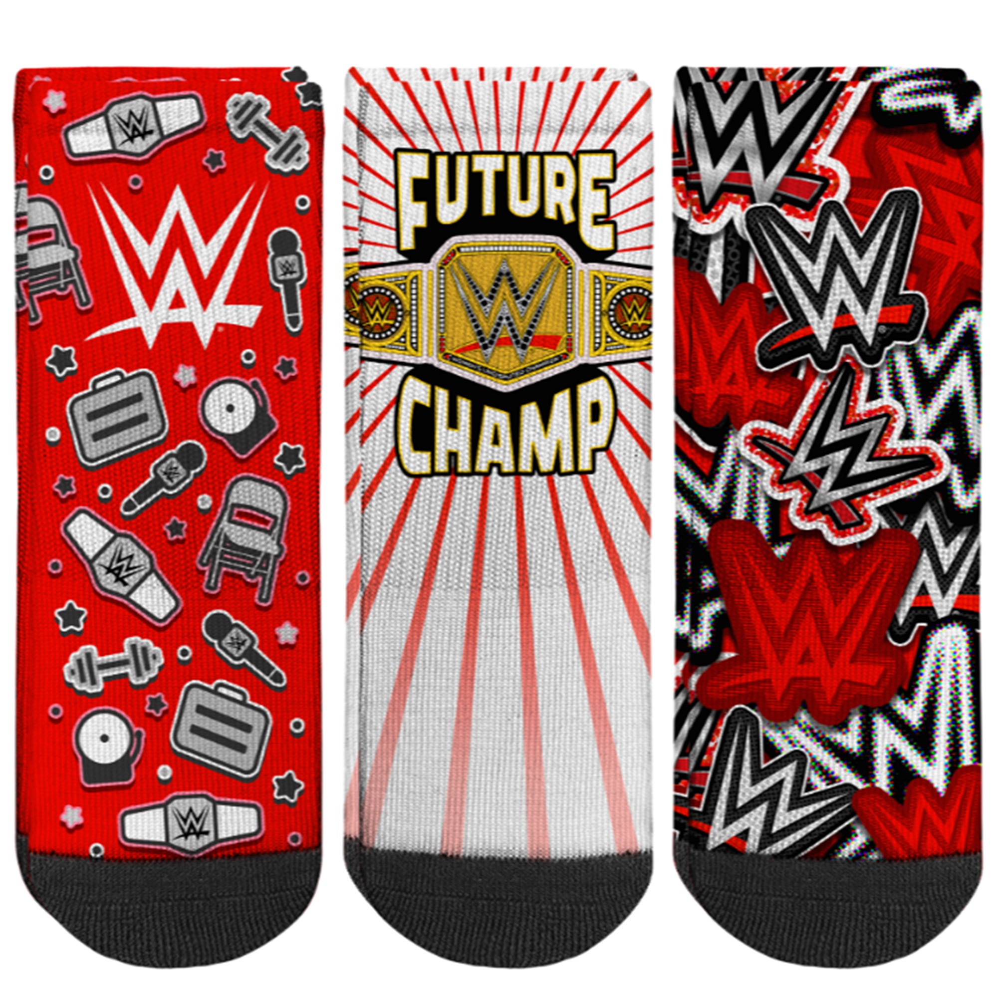 Rock Em Socks Mädchen Kleinkind WWE Future Champ 3er-Pack Crew Socken Image