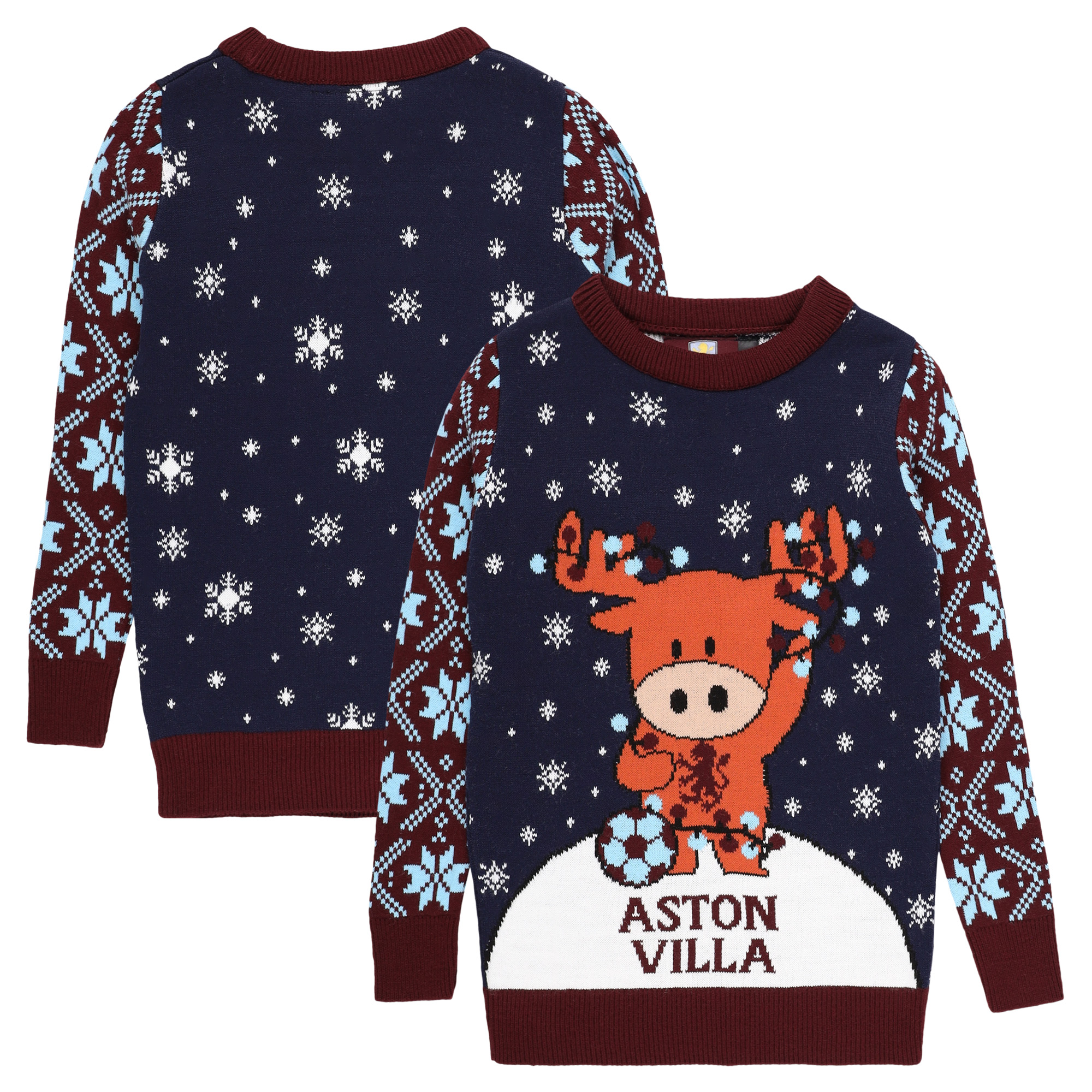 Aston Villa Dasher Weihnachtspullover – Weinrot – Kinder Image