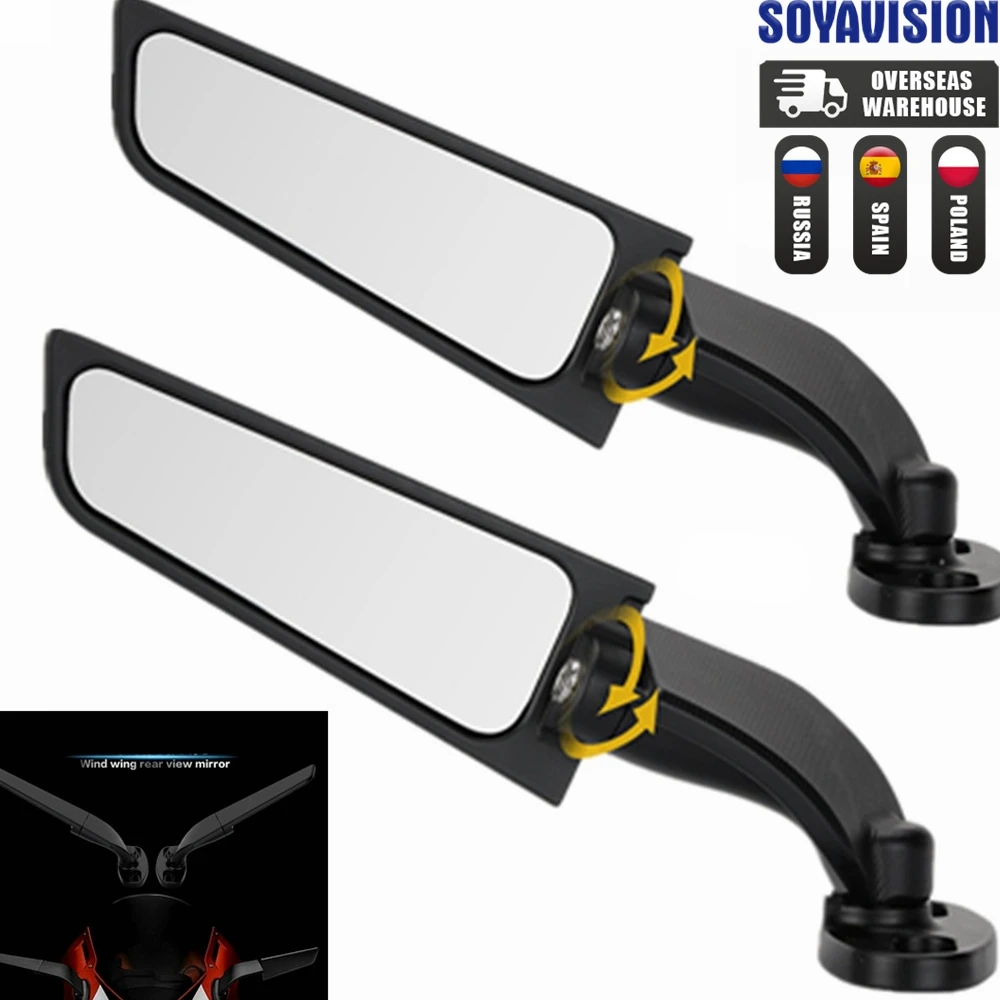 Motorrad Flügel Spiegel Einstellbare Dreh Rück Seite Spiegel Für BMW S1000RR Honda CBR Yamaha YZF R6 R1 R25 R3 R125 R15 Image
