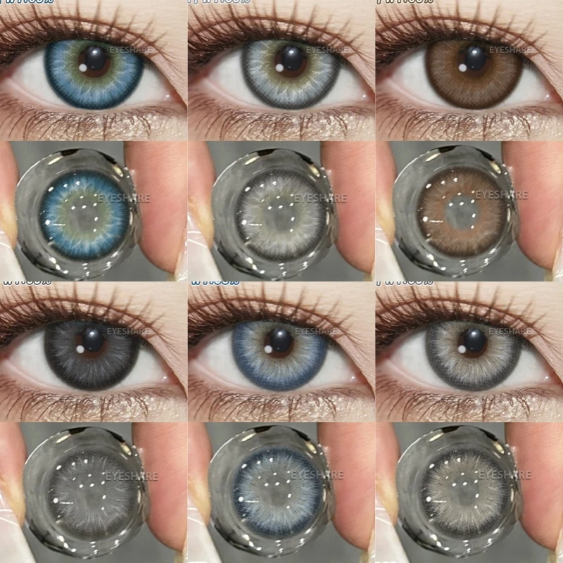 EYESHARE1 Paar modische farbige Kontaktlinsen für Augen, weiche braune Kontaktlinsen, Augen-Make-up, graue Farblinse, modische blaue Farblinsen Image