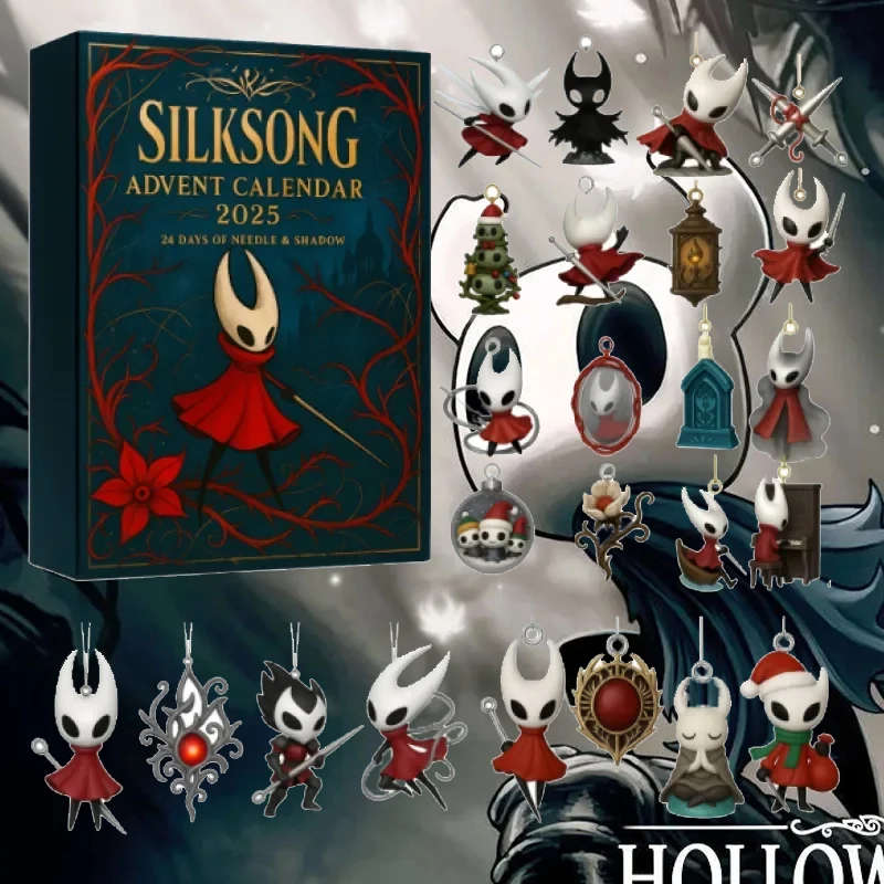 Hollow Knight Adventskalender, Anime-Actionfiguren, Atmosphäre, dekorativ, Cartoon, Neujahr, 24 Tage, Countdown, Überraschungsbox, Geschenke Image