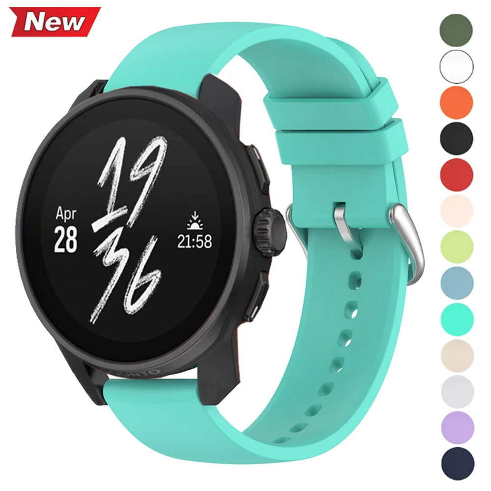 Silikon 20 22 mm Uhrenarmband für SUUNTO RACE S/Ocean/VERTICAL Uhrenarmband SUUNTO 5 9 PEAK PRO DLC/3 Fitness Sport Soft Armband Image