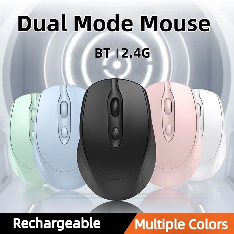 Drahtlose Maus Wiederaufladbare Stille Bluetooth-kompatibel Maus Tragbare Dual Modus Computer Mäuse für Laptop Desktop MacBook Image