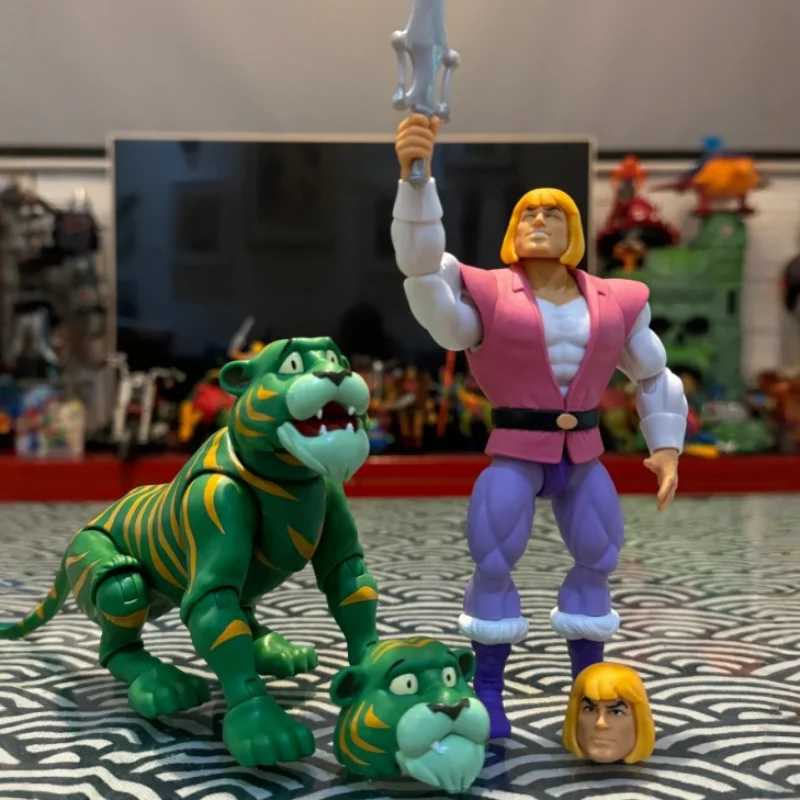 Mattel Prince Adam Cringer Set Actionfigur Original He Man And The Masters Of The Universe Animiertes Ver Sammlerstück PVC-Spielzeug Image