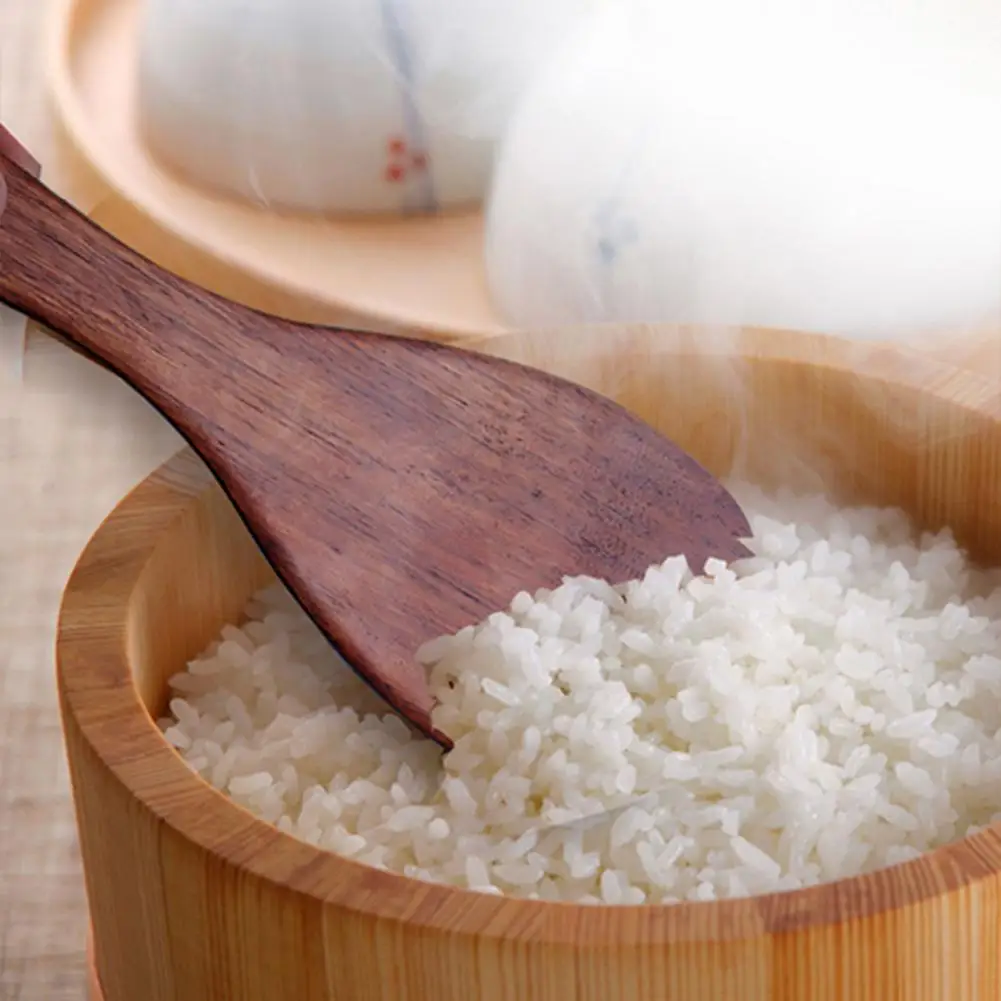 Palette à riz en bois à Long manche de 22cm, spatule à riz en bois, cuillère à riz, pelle sans laque, poêle, vaisselle de cuisin