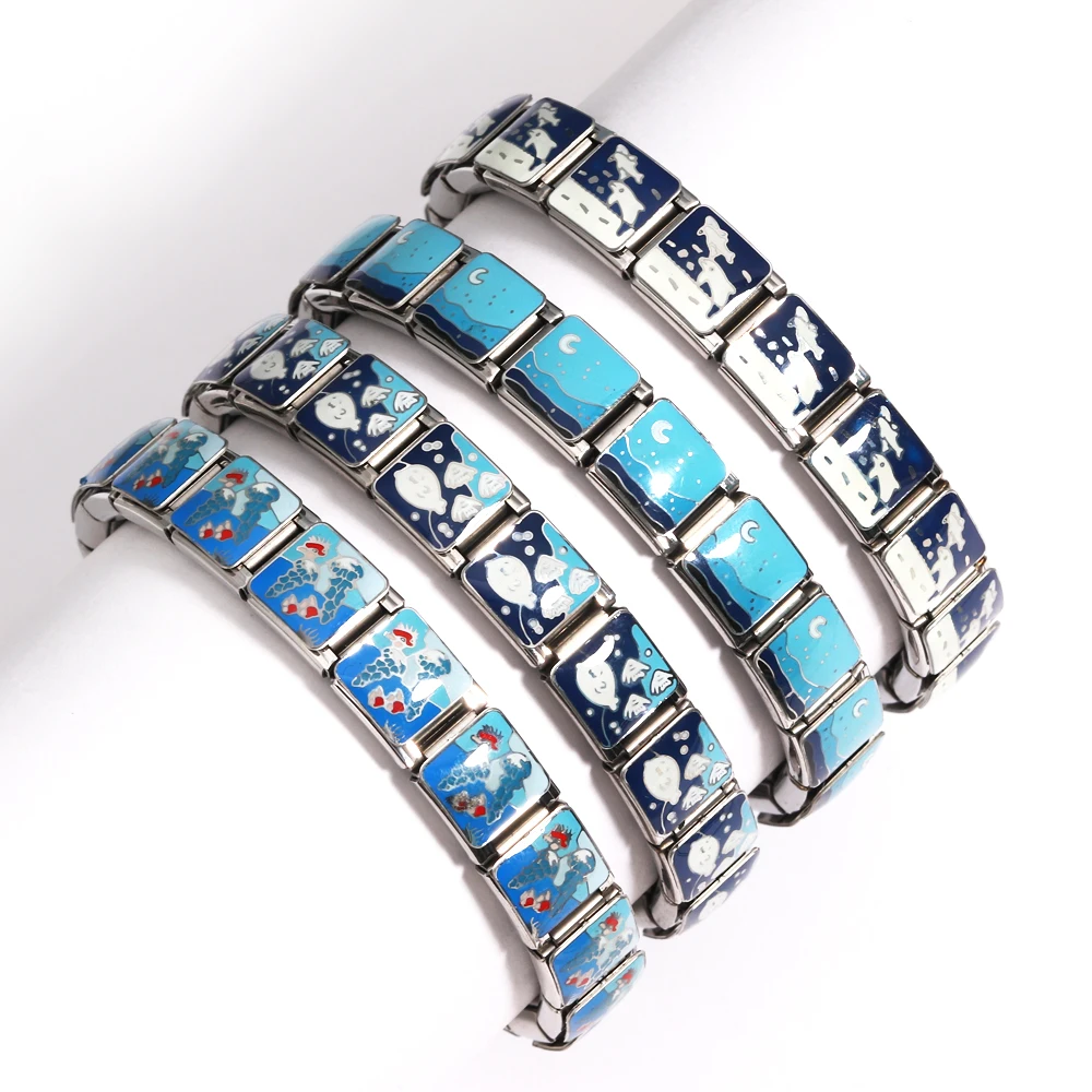 2025 Mode-Delfine, Möwe, Wal, Seestern, Ozean-Serie, Charms, italienische Glieder, passend für 9 mm Armbänder, Edelstahl-Schmuckherstellung Image