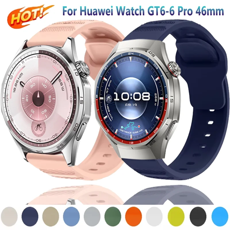 22mm 20mm Silikonarmband für Huawei Watch 5 GT6-5-4 Pro 46mm Sportarmband Galaxy Watch 7 6 5 4/Amazfit Active 2 Bip 6-5 Correa Image