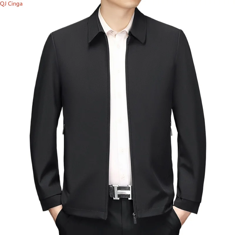 2026 Neue Herren Schwarze Langarm-Jacke mit Kragen, Reißverschluss-Steuerung, Rote Freizeitjacke, Marineblau und Khaki Oberteile. Image