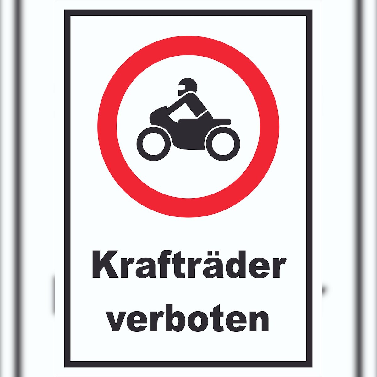 HB-Druck Schild Verbot Krafträder A3 Rückseite selbstklebend Image