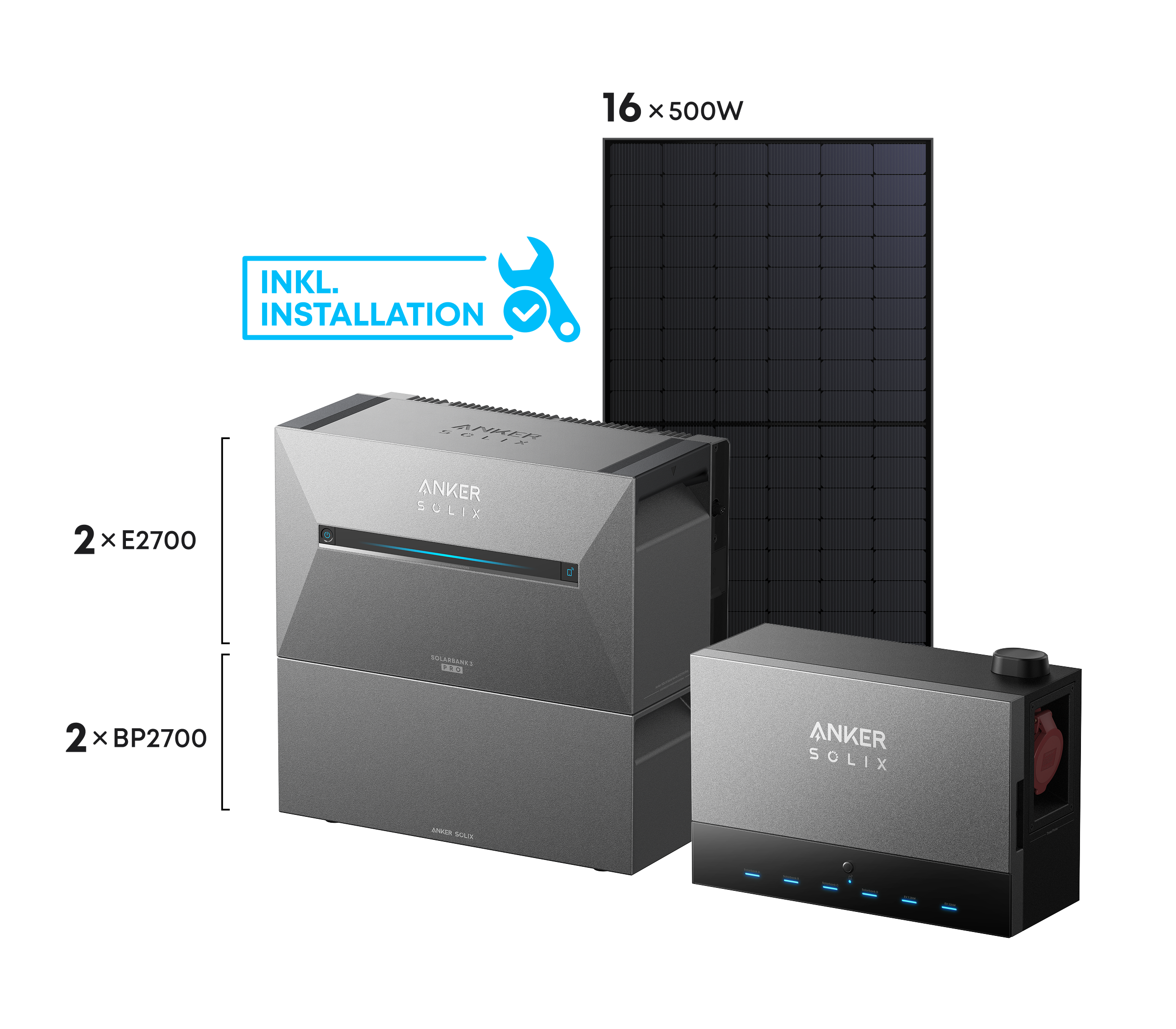 Basisset mit 8000Wp Leistung & 10,8kWh Speicher Image