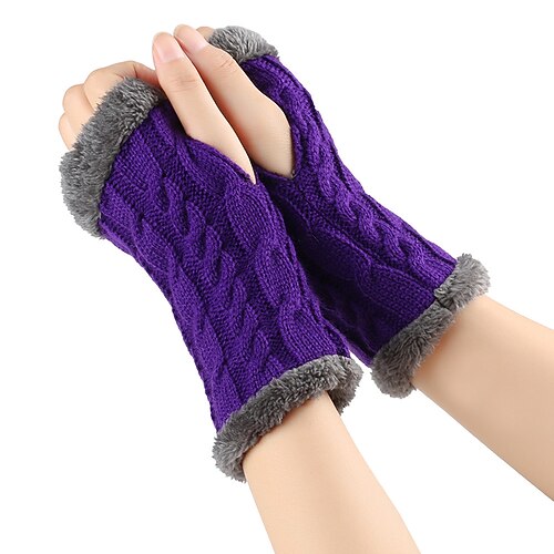Damen 1 Paar Fingerlos / Gestrickte Handschuhe Streetwear / Outdoor Handschuhe - Einfach Stilvoll Image