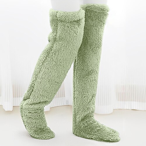 Komfortable Kniestrümpfe aus Plüschfleece als Weihnachtsgeschenk, Beinwärmer aus verdickter Gänsedaunen, Umstandsmode Kniewärmer für ältere Menschen, warme Füße Beinstütze für kaltes Wetter Image