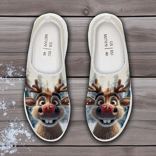 Weihnachts-Rentier-Sneaker für Herren – süßes Cartoon-Design, bequeme Passform, perfekt für Urlaubsspaß und Freizeitkleidung Image