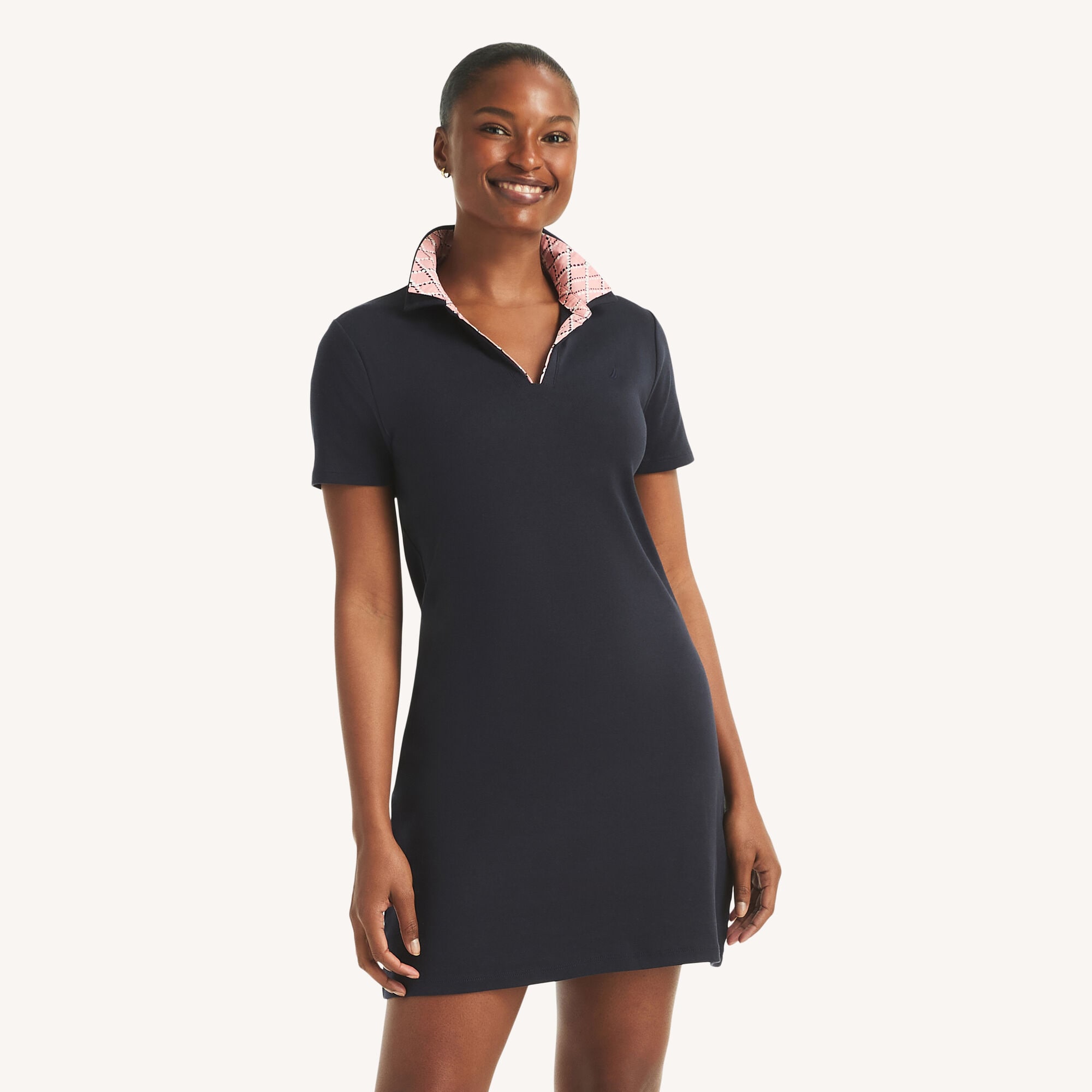 Nautica Women's Collared Short-Sleeve Dress 401 (Navy), M