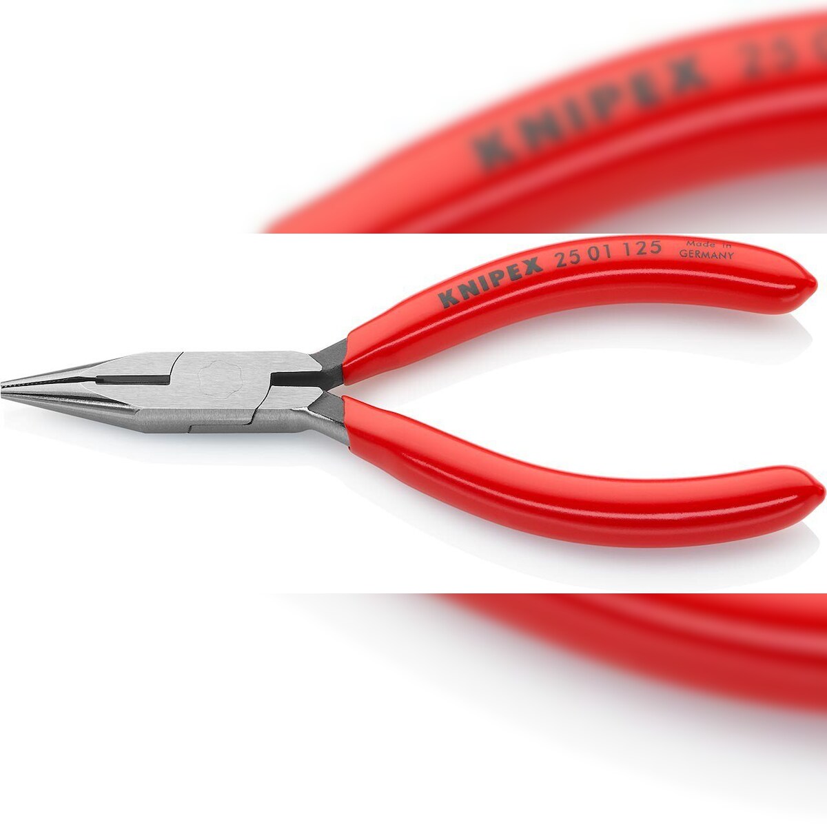 KNIPEX Flachrundzange mit Schneide (Radiozange), schwarz atramentiert, 125 mm Image