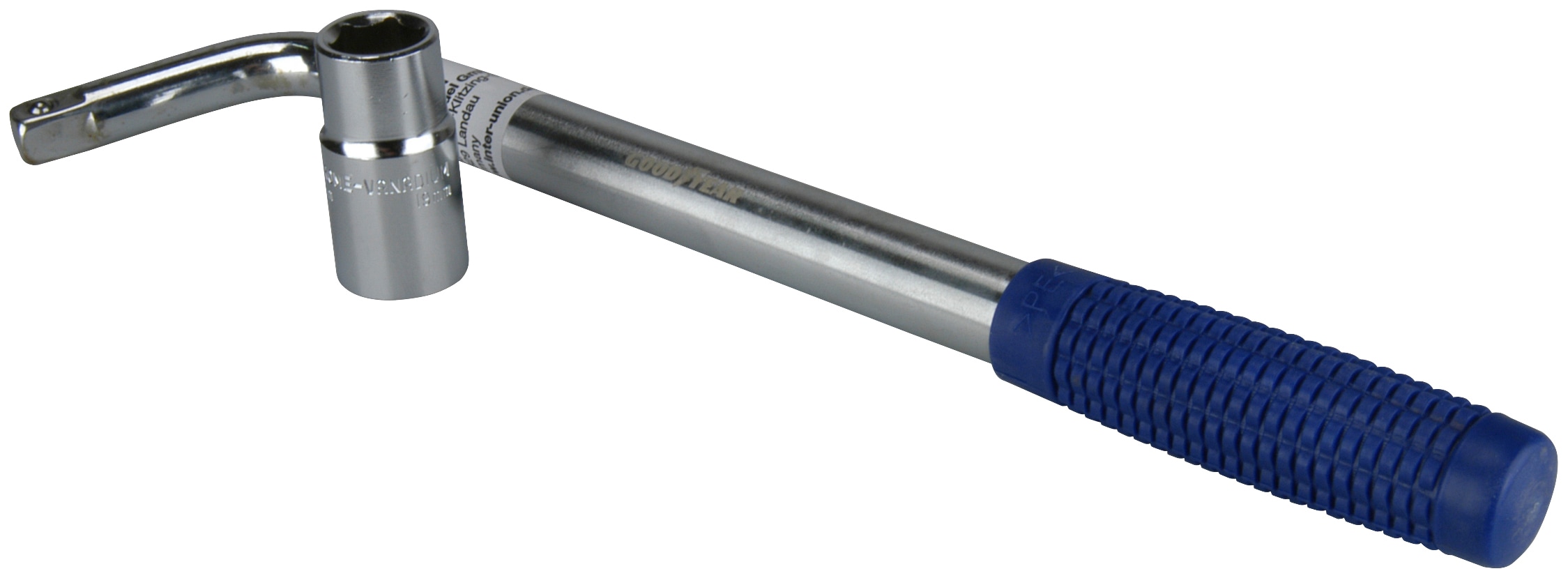 Radmutternschlüssel GOODYEAR, bunt (silberfarben, blau), B:7,5cm H:3,5cm L:35cm, Stahl, Schraubenschlüssel