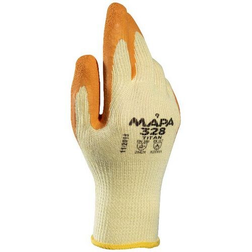 Mapa Professional Titan 328 Arbeitshandschuhe Latex Ungepudert Extra Extra Large (XXL) Gelb 2 Handschuhe Image